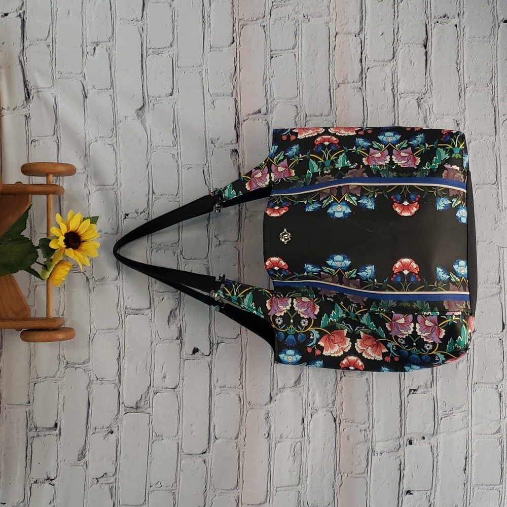 Nanette Lepore Athena black floral bag